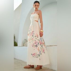 NWOT Floral Print Lace-Up Back Sleeveless Dress Taylor Swift